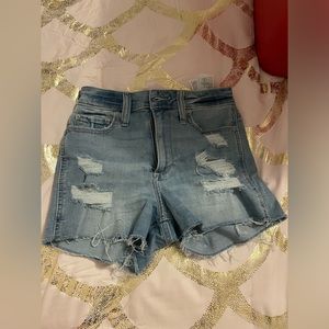 curvy high rise denim shorts